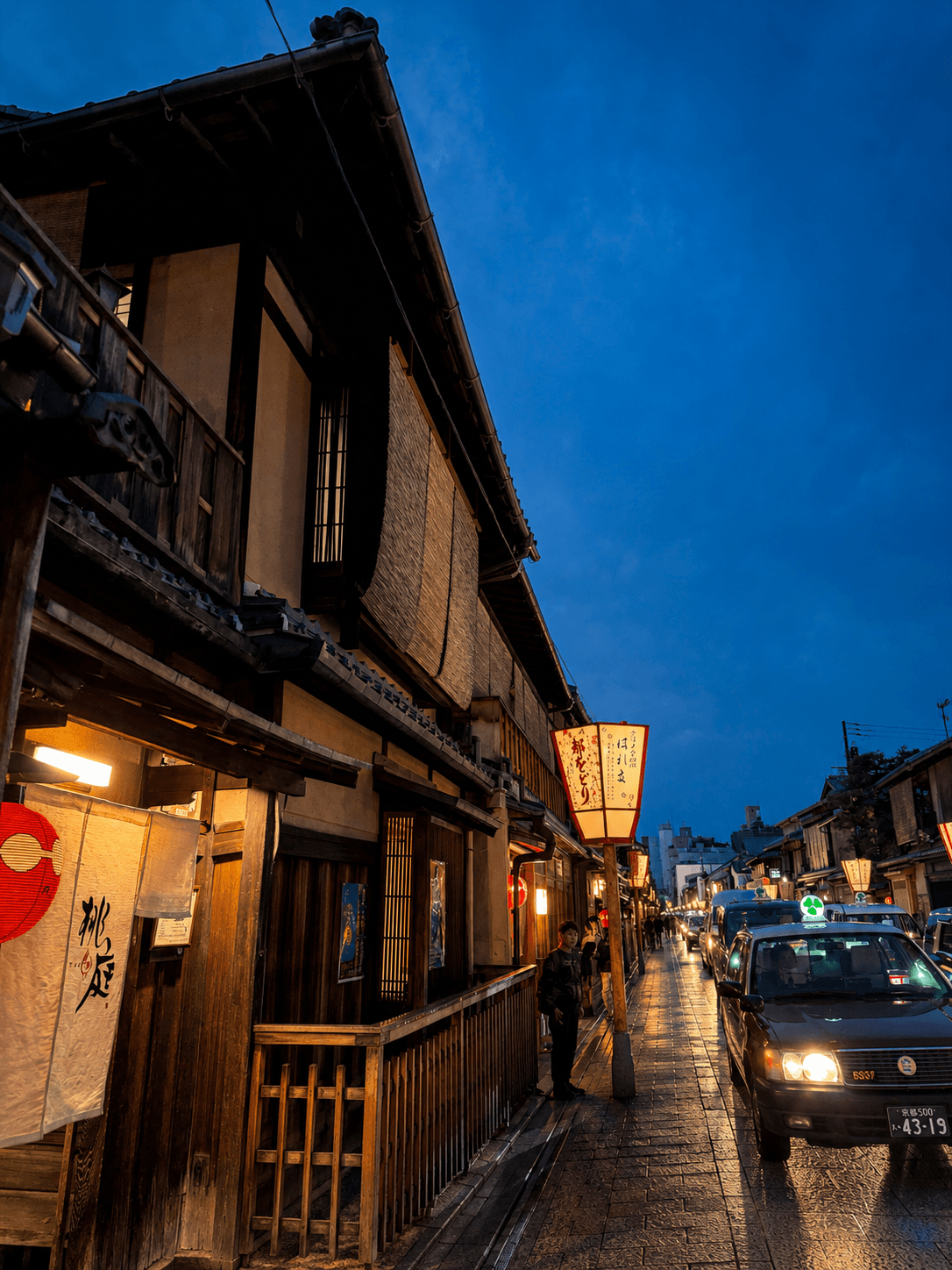 A photo print from the Kyoto trip, lantern light in Gion